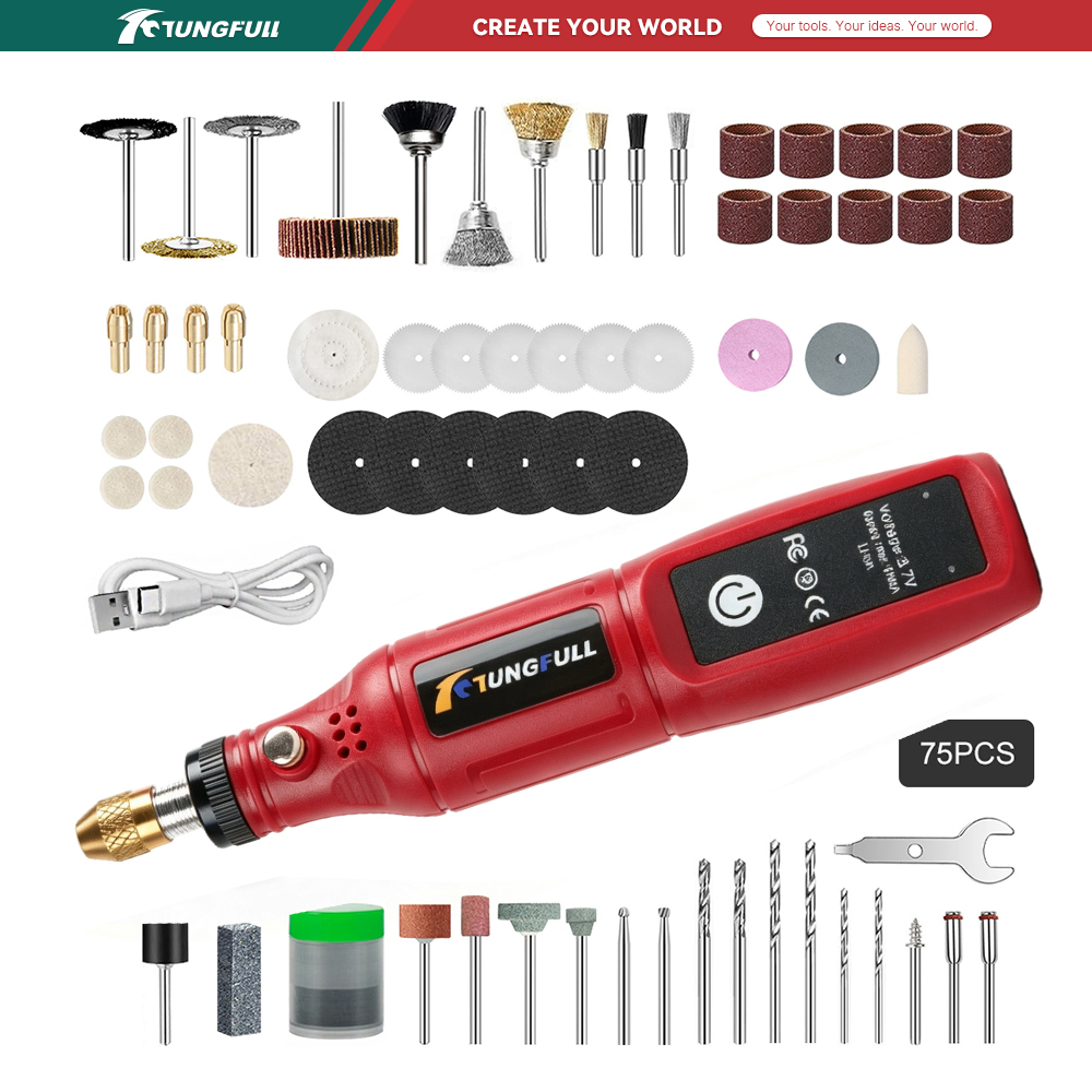 Renewable Energy Battery - TUNGFULL 3.7V Cordless Rotary Tool USB