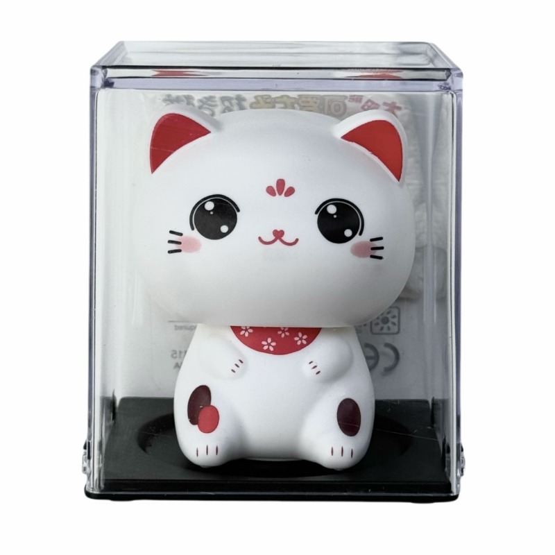 Renewable Energy House - Solar energy big head white cat