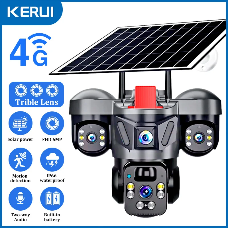 Solar Panel Tilt Mount - KERUI Outdoor PTZ 6MP 4G SIM