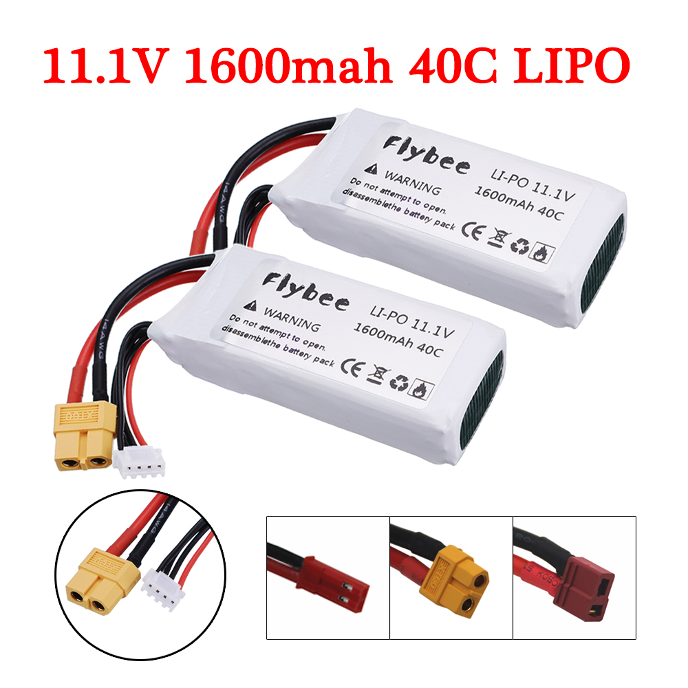 Renewable Energy Battery - 2pcs High Rate 40C 11.1V 1600mAh