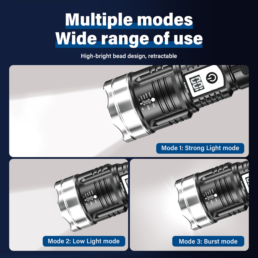 High Power 200000LM LED Flashl - Renewable Energy Battery 评论和价格