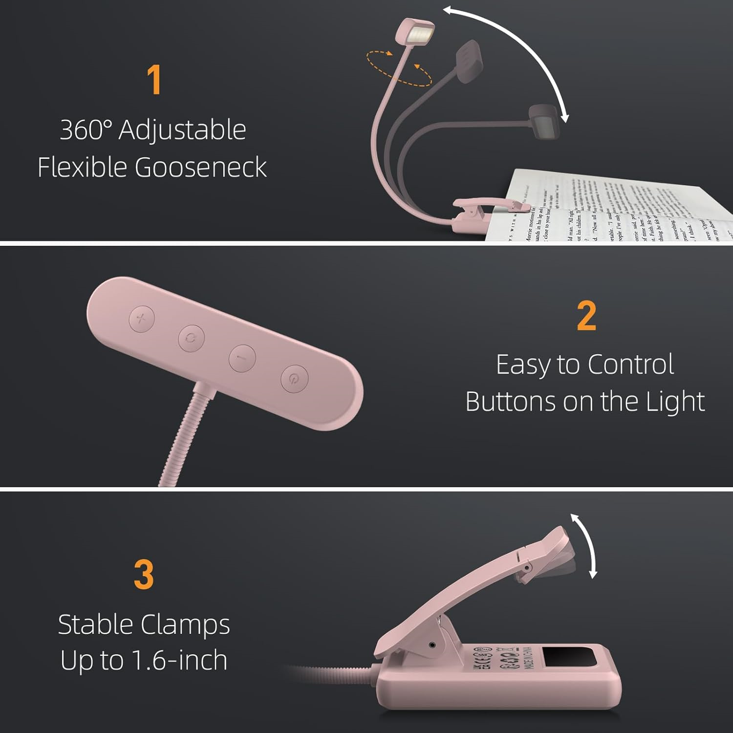 Reading Lamp Book Clamp Black/ - Renewable Energy Battery 评论和价格