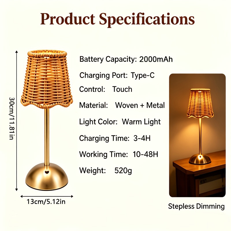 Bohemian Woven Rattan Art Tabl - Renewable Energy Battery 评论和价格