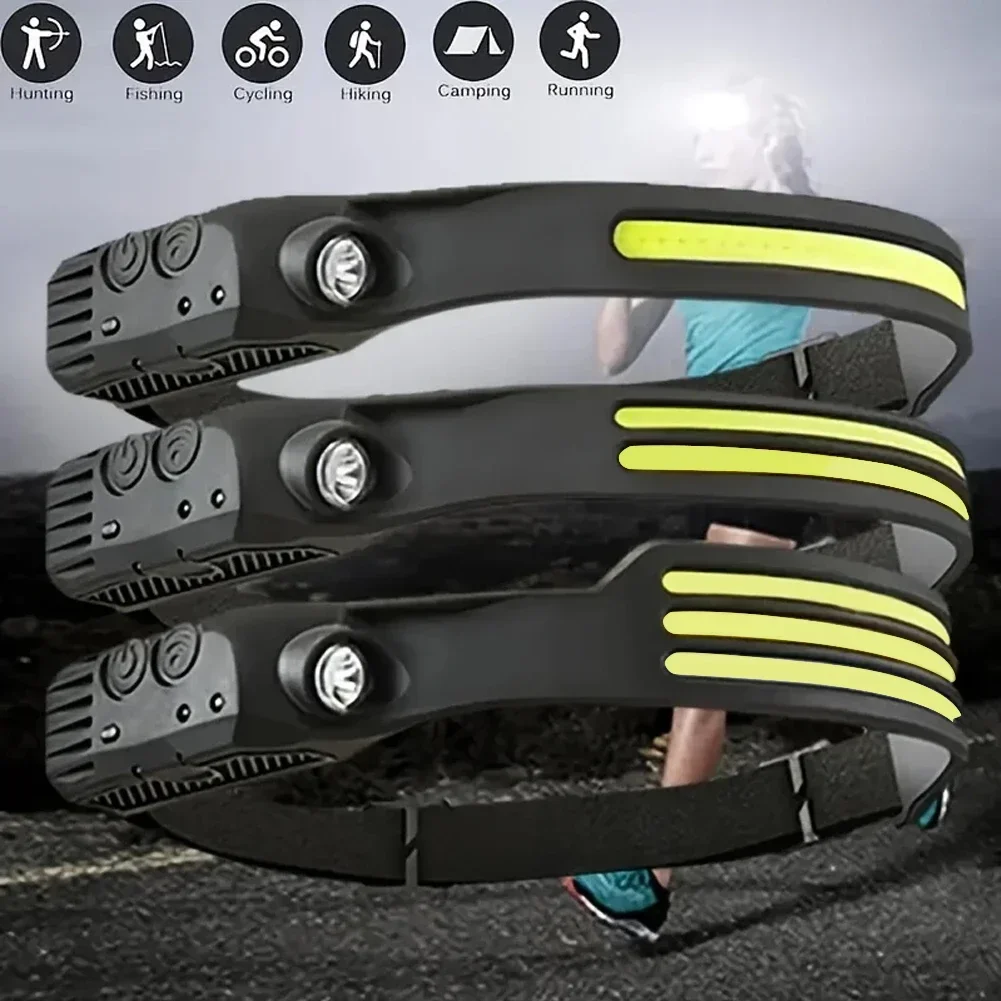 LED Sensor Headlamp Built-in B - Renewable Energy Battery 评论和价格