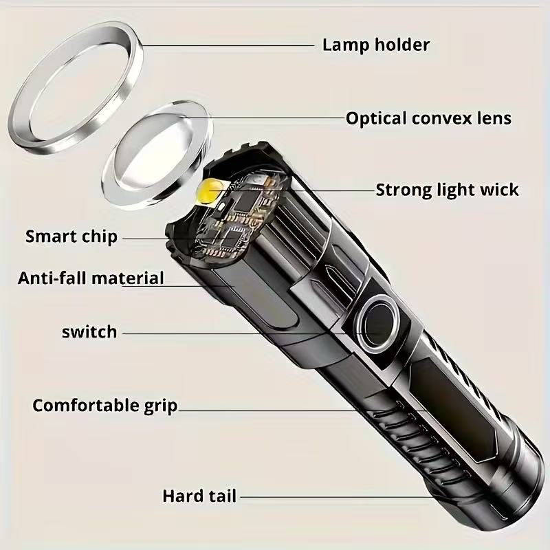 New High-power Led Flashlight  - Renewable Energy Battery 评论和价格