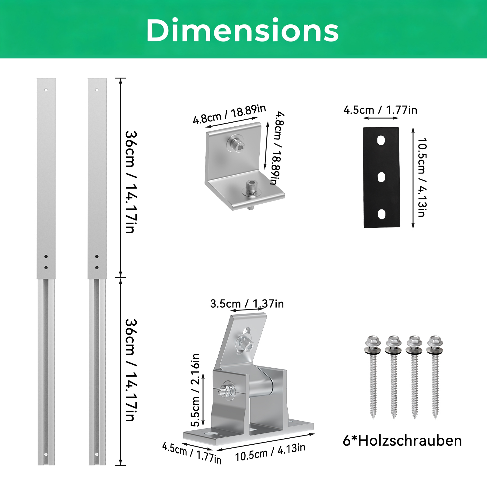 RVPOZWER 8/6/4/2/1 Sets Adjust - Solar Panel Tilt Mount 评论和价格