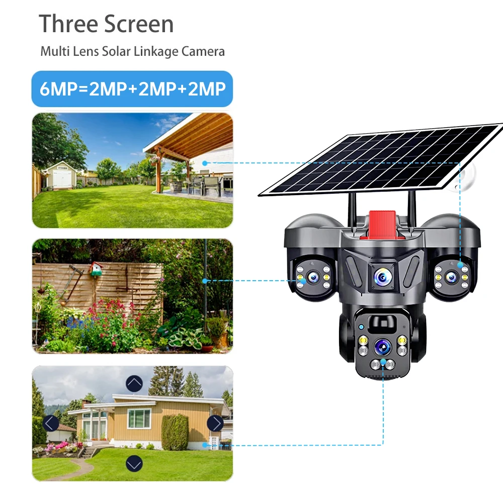 KERUI Outdoor PTZ 6MP 4G SIM W - Solar Panel Tilt Mount 评论和价格